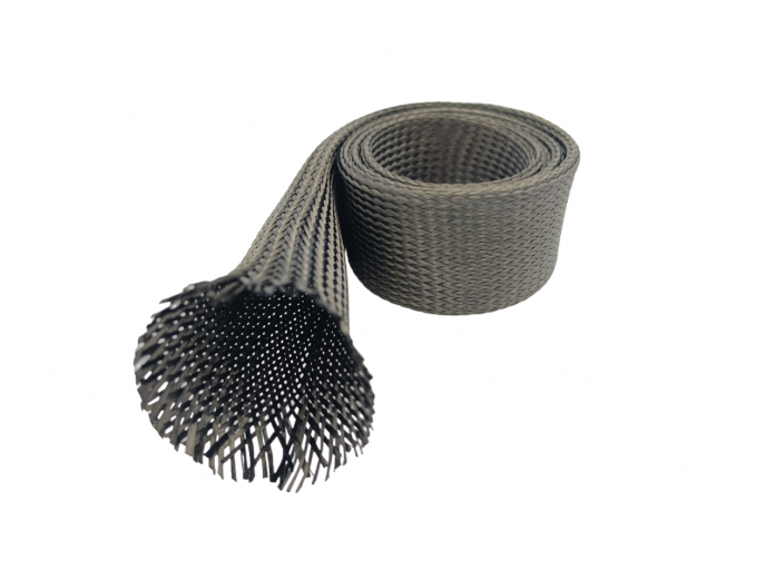  Фото №1 - Карбоновый оплеточный рукав Ø 15 мм. / Carbon fibre braided sleeve Ø 15 mm